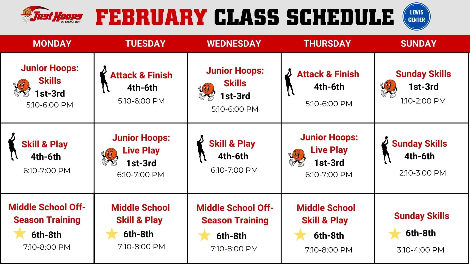 February Class Options